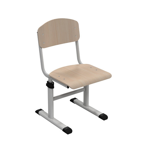 Стілець учнівський Т-подібний, регулююється по висоті та глибині сидіння, на плоскоовальній трубі, ростові групи №(4)5-7, АЛМАНТ, 410х460-500х(730)830-910 мм.